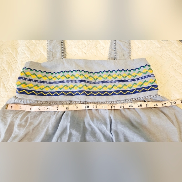 Blu Pepper Sky Blue Elastic Tank Top Women’s Embroidery Size Large - Picture 12 of 12